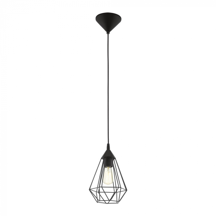 Pendul vintage EGLO TARBES 94187, E27 1X60W O175mm, Negru