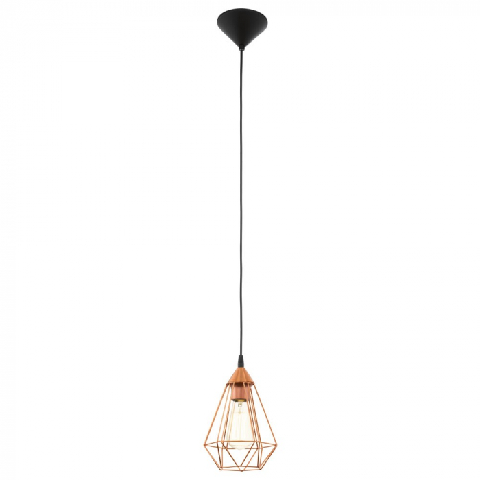 Pendul vintage EGLO TARBES 94193, E27 1X60W O175mm, Cupru