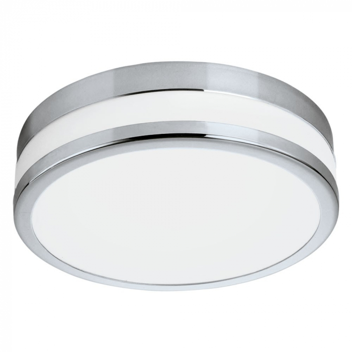 Plafoniera baie EGLO LED PALERMO 94998, LED 11W 950lm 3000K IP44 O225mm, Sticla satinata, Crom