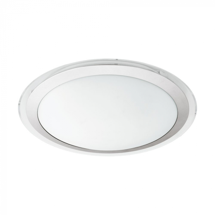 Plafoniera EGLO COMPETA 1 95678, LED 23W 2500lm 3000K O435mm, Otel, Alb, Transparent, Argintiu