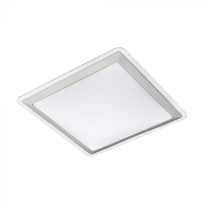 Plafoniera EGLO COMPETA 1 95679, LED 24W 2600lm 3000K, Otel, Argintiu, Alb, Transparent