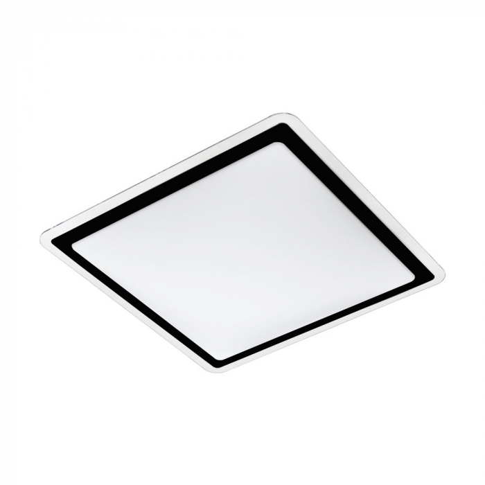 Plafoniera EGLO COMPETA 2 99405, LED 24W 2600lm 3000K, Otel, Alb, Transparent, Negru