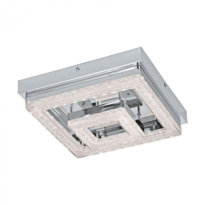 Plafoniera EGLO FRADELO 95659, LED 12W 1250lm 3000K, Cristal, Crom, Transparent