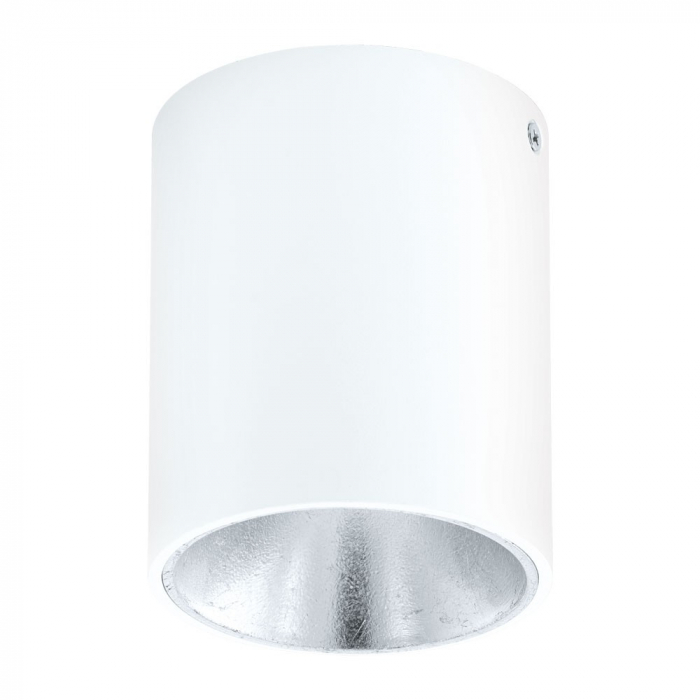 Plafoniera EGLO POLASSO 94504, LED 1X3.3W 340lm 3000K O100mm, Plastic, Aluminiu, Argintiu, Alb