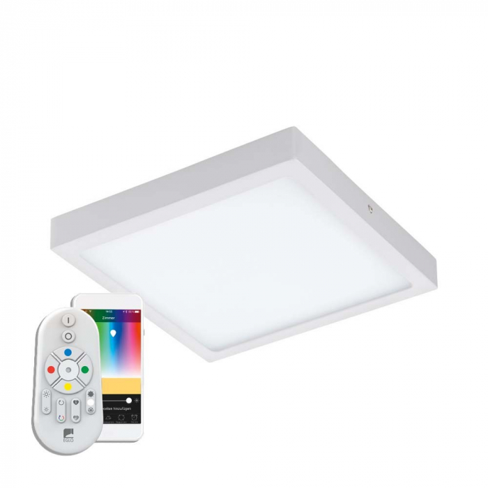 Plafoniera inteligenta EGLO FUEVA-C 96673, LED RGB 21W 2700lm 2700-6500K, Metal turnat, Alb Cu ajutorul aplicatiei sau accesorilor (telecomanda si sau priza EGLO CONNECT), produsul poate avea urmatoar