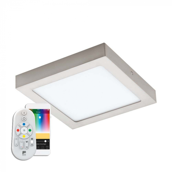 Plafoniera inteligenta EGLO FUEVA-C 96679, LED RGB 15.6W 2000lm 2700-6500K, Metal turnat, Alb Cu ajutorul aplicatiei sau accesorilor (telecomanda si sau priza EGLO CONNECT), produsul poate avea urmato