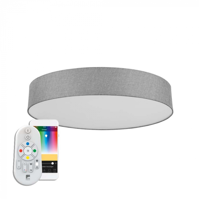 Plafoniera inteligenta EGLO ROMAO-C 98669, LED RGB 42W 4200lm 2700-6500K O760mm, Otel, Gri, Alb Cu ajutorul aplicatiei sau accesorilor (telecomanda si sau priza EGLO CONNECT), produsul poate avea urma