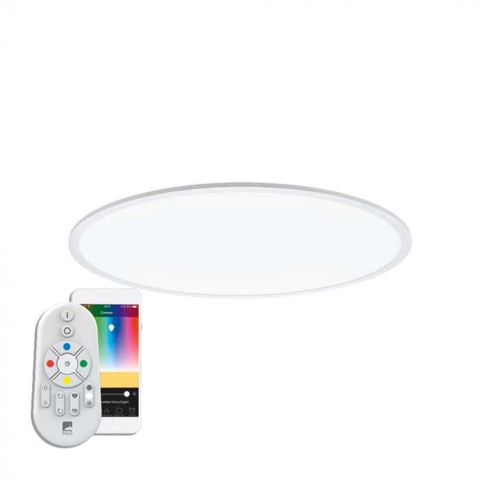 Plafoniera inteligenta EGLO SARSINA-C 98566, LED RGB 45W 5800lm 2700-6500K O800mm, Otel, Alb Cu ajutorul aplicatiei sau accesorilor (telecomanda si sau priza EGLO CONNECT), produsul poate avea urmatoa