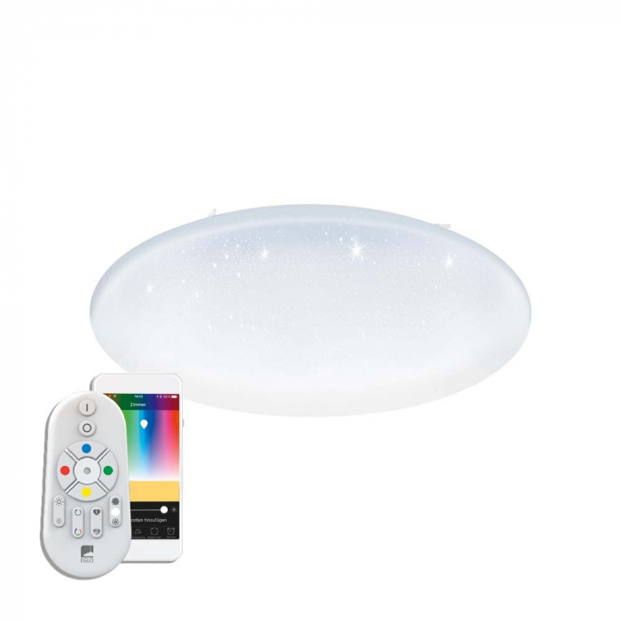 Plafoniera inteligenta EGLO TOTARI-C 98459, LED RGB 43W 5850lm 2700-6500K O800mm, Efect de cristal, Alb Cu ajutorul aplicatiei sau accesorilor (telecomanda si sau priza EGLO CONNECT), produsul poate a