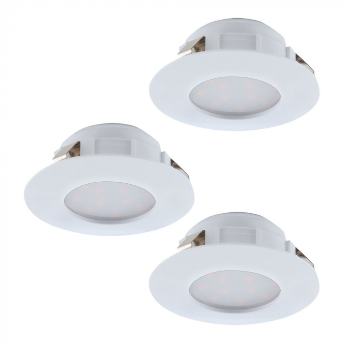 Set 3 spoturi incastrate EGLO PINEDA 95821, LED 3X6W 1500lm 3000K IP20;IP44 O78mm