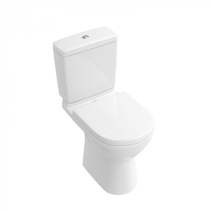 Set vas WC stativ Villeroy Boch, O.Novo, direct flush, cu rezervor si capac soft close, alb homesolutions.ro