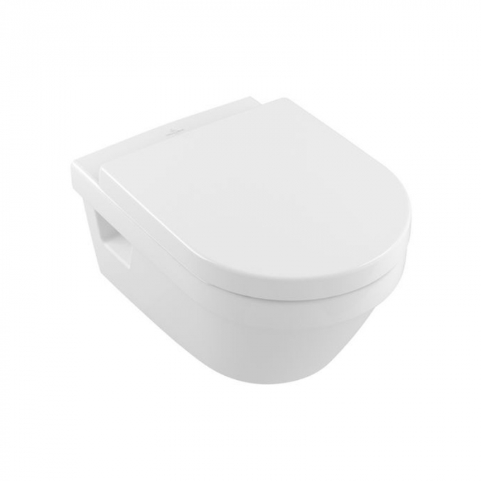 Set vas WC suspendat Villeroy Boch, Architectura, cu capac soft close, quick release, alb alpin rotund, direct flush