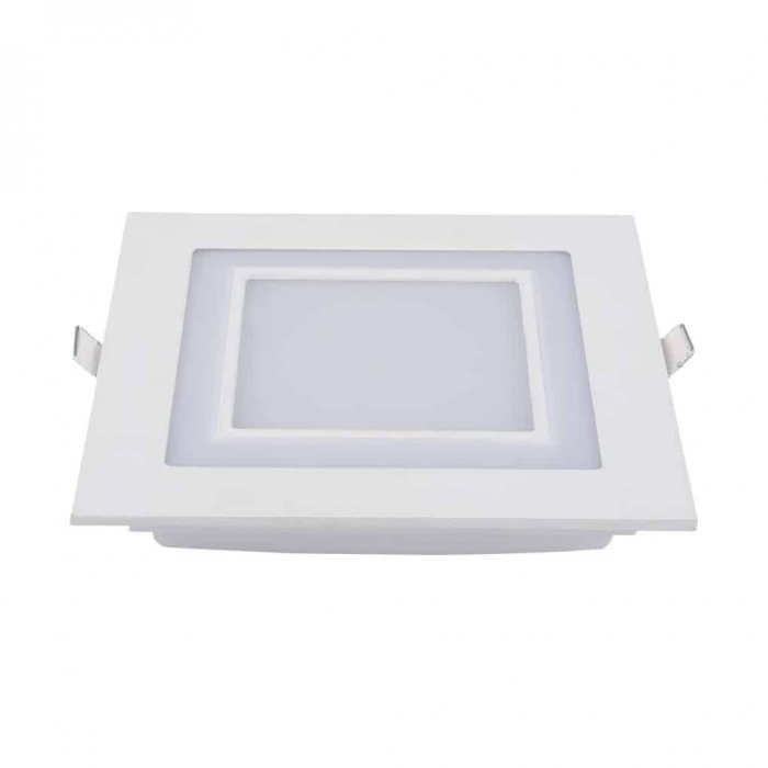 Spot fix LED incastrat Kelektron Minimal Twin, 18W, alb, patrat, IP20 homesolutions.ro
