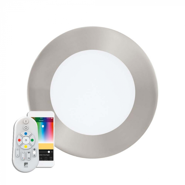 Spot inteligent incastrat EGLO FUEVA-C 32753, LED RGB 5.4W 700lm 2700-6500K O120mm Cu ajutorul aplicatiei sau accesorilor (telecomanda si sau priza EGLO CONNECT), produsul poate avea urmatoarele funct