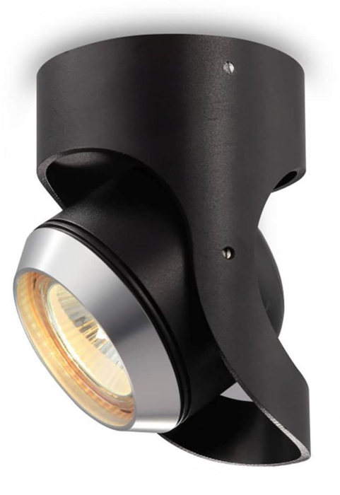 Spot mobil LED aplicat Kelektron Periscope, 3W, negru, rotund, IP20 homesolutions.ro