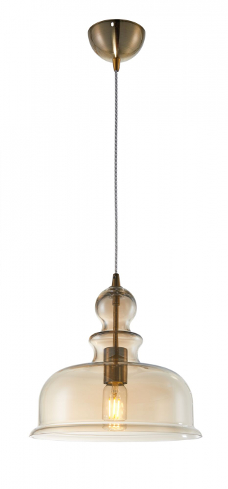 Suspensie Maytoni Tone, bronz, sticla ambra, 1XE27, 30 cm, P001PL-01BZ