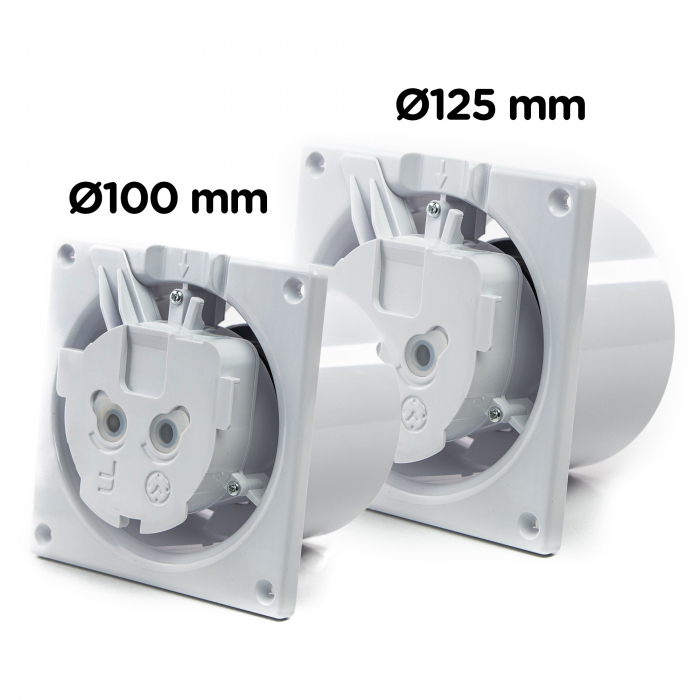 Ventilator baie gama Drim cu senzor umiditate si timer-Ø100 Plexiglass Alb lucios [2]