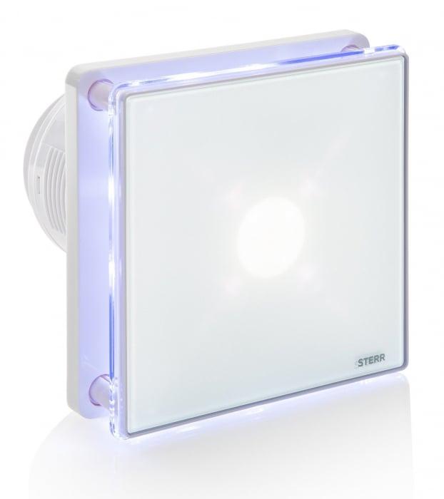 Ventilator baie Sterr, axial, 230 V, silentios, alb, LED alb, O 100 homesolutions.ro