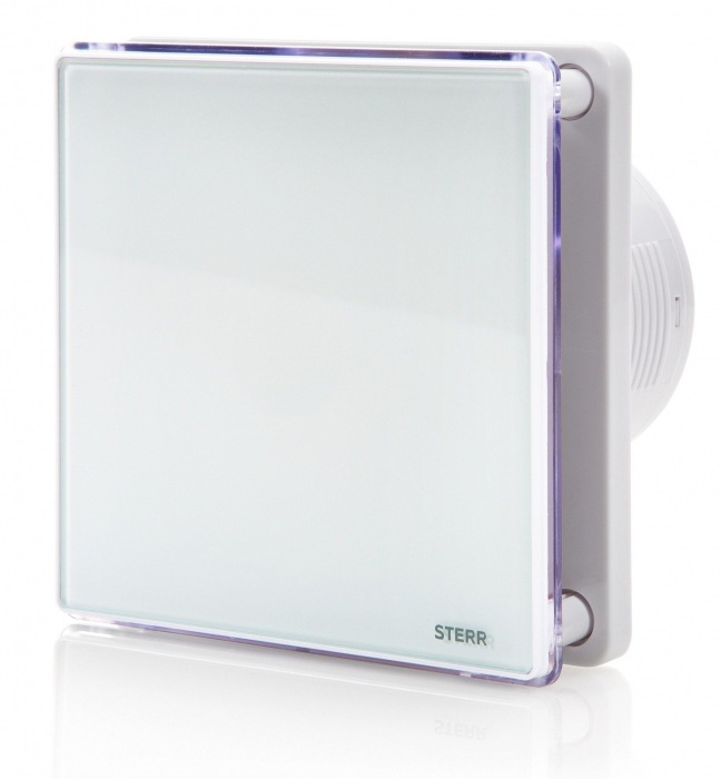 Ventilator baie Sterr, axial, 230 V, silențios,alb, LED alb, timer, Ø 100 [2]