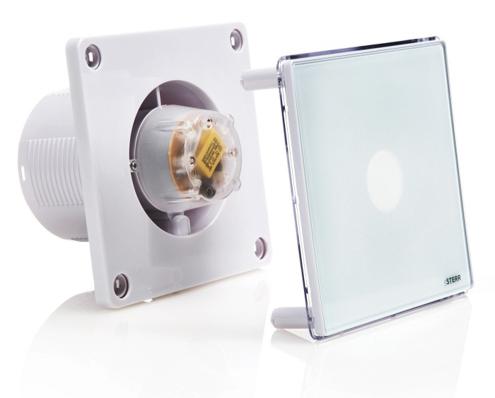 Ventilator baie Sterr, axial, 230 V, silențios,alb, LED alb, timer, Ø 100 [3]