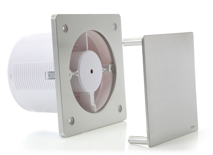 Ventilator baie Sterr, axial, 230 V, silențios, argintiu, oțel inoxidabil, Ø 150 [2]