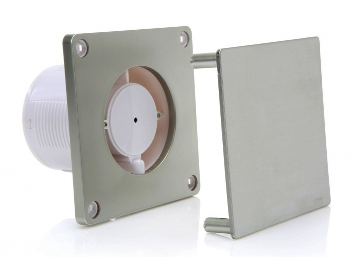 Ventilator baie Sterr, axial, 230 V, silențios, culoare argintie, timer, Ø 100 [2]