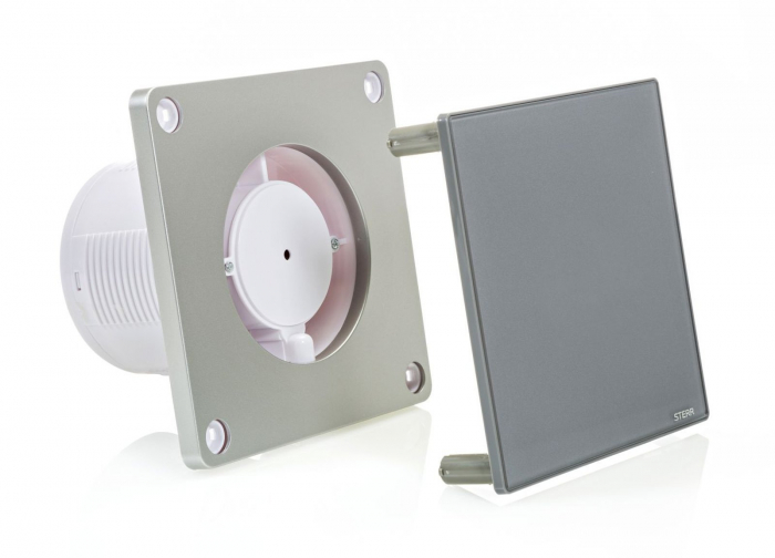 Ventilator baie Sterr, axial, 230 V, silențios, gri, timer, Ø 100 [3]