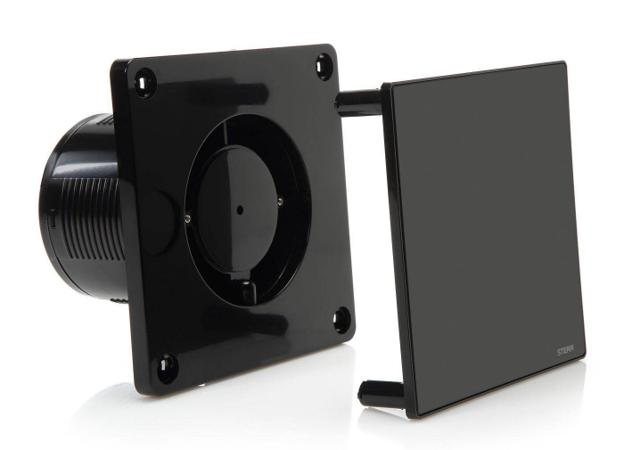 Ventilator baie Sterr, axial, 230 V, silențios, negru mat, timer Ø 100 [2]