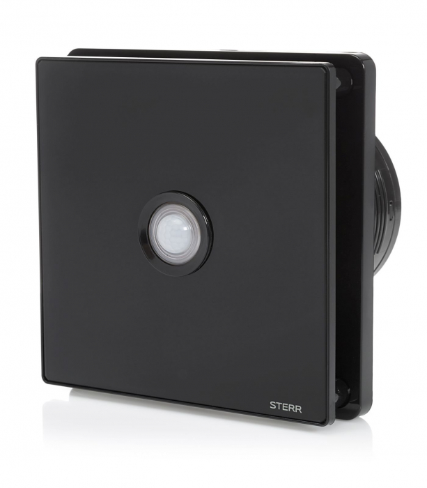 Ventilator baie Sterr, axial, 230 V, silențios, negru,  senzor de mișcare PIR, timer, Ø 100 [2]