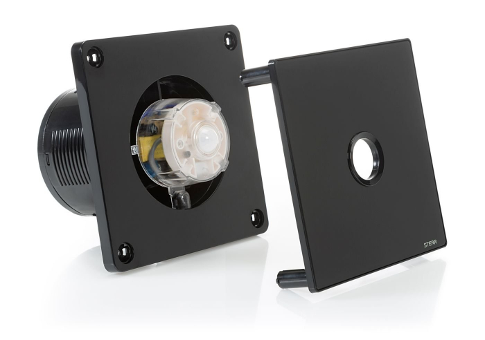 Ventilator baie Sterr, axial, 230 V, silențios, negru,  senzor de mișcare PIR, timer, Ø 100 [3]