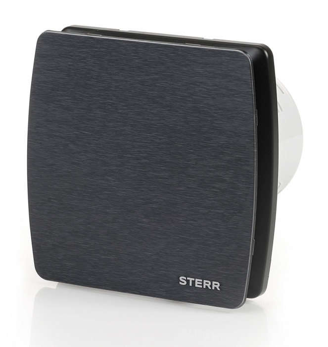 Ventilator baie Sterr, axial, 230 V, silențios, negru, standard, Ø 150 [2]