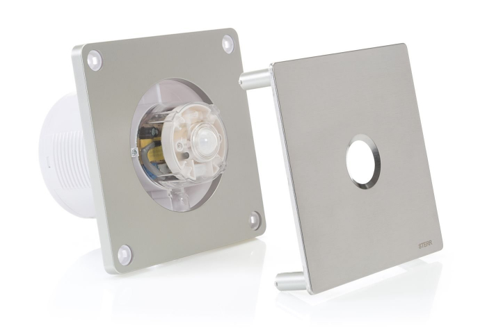 Ventilator baie Sterr, axial, 230 V, silențios, oțel inoxidabil, senzor de mișcare PIR, timer Ø 100 [3]