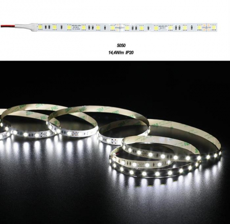 Banda LED - Banda LED 14.4W 24V IP20 5052 lumina Rece