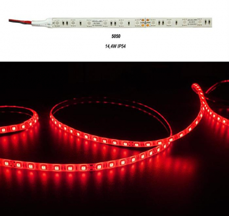 Banda LED - Banda LED 14.4W 24V IP54 5053 lumina Rosie
