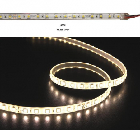Iluminat - Banda LED 14.4W 24V IP67 5050 lumina Calda