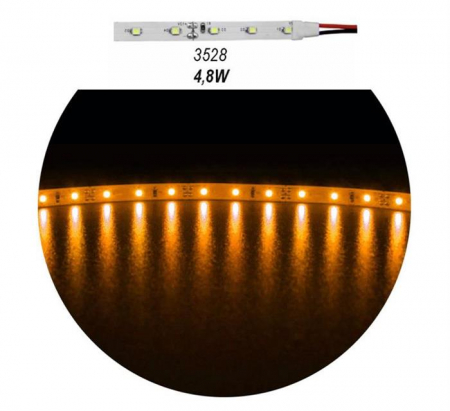 Banda LED - Banda LED 4.8W 12V IP20  3532 lumina Galbena