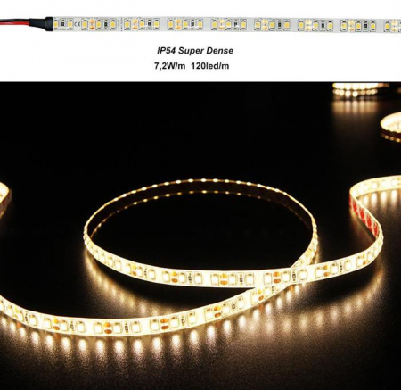 Iluminat - Banda LED 7.2W 12V Super Dense IP54 3528 lumina Calda