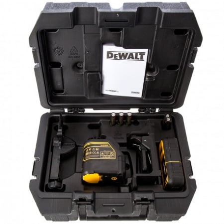 Nivela laser DeWALT, 10m, + - 3 mm, rosu, doua axe in cruce, cu receptor detector DE0892 inclus [2]