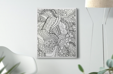 Mandala - Tablou Pictura Canvas Abstract Lines dimensiune 50x50cm