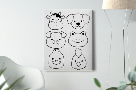 Kids Zone - Tablou Pictura Canvas Animals Faces 3 dimensiune 50x50cm