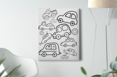 Kids Zone - Tablou Pictura Canvas Cars dimensiune 50x50cm