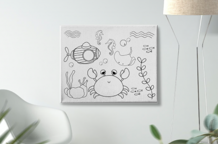 Kids Zone - Tablou Pictura Canvas Crab Sea Life dimensiune 50x50cm