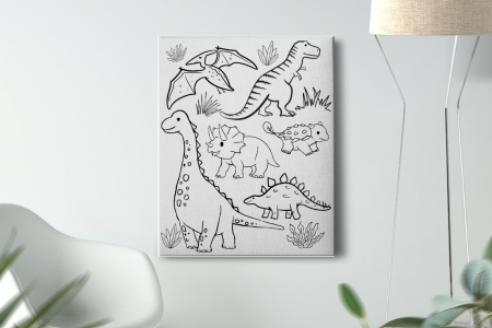 Kids Zone - Tablou Pictura Canvas Dinosaurs dimensiune 50x50cm