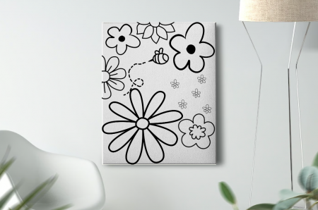 Kids Zone - Tablou Pictura Canvas Flowers dimensiune 50x50cm