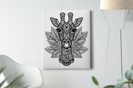 Mandala - Tablou Pictura Canvas Giraffe and Leaves dimensiune 50x50cm