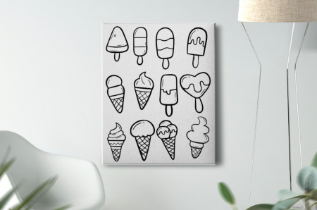 Kids Zone - Tablou Pictura Canvas Ice Cream dimensiune 50x50cm