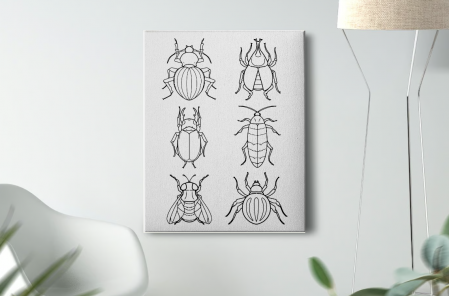 Kids Zone - Tablou Pictura Canvas Insects dimensiune 50x50cm