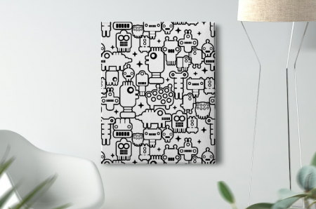 Kids Zone - Tablou Pictura Canvas Mini Robots dimensiune 50x50cm