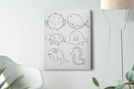 Kids Zone - Tablou Pictura Canvas Sea Life dimensiune  50x50cm