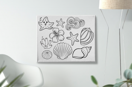 Kids Zone - Tablou Pictura Canvas Shells dimensiune 50x50cm